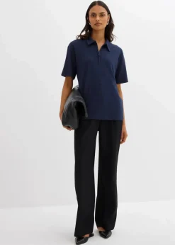 bonprix Shirts & Tops^Poloshirt aus Viskose-Mix dunkelblau
