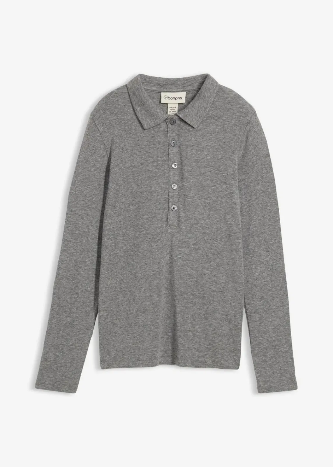 bonprix Shirts & Tops^Poloshirt mit Woll-Anteil grau meliert