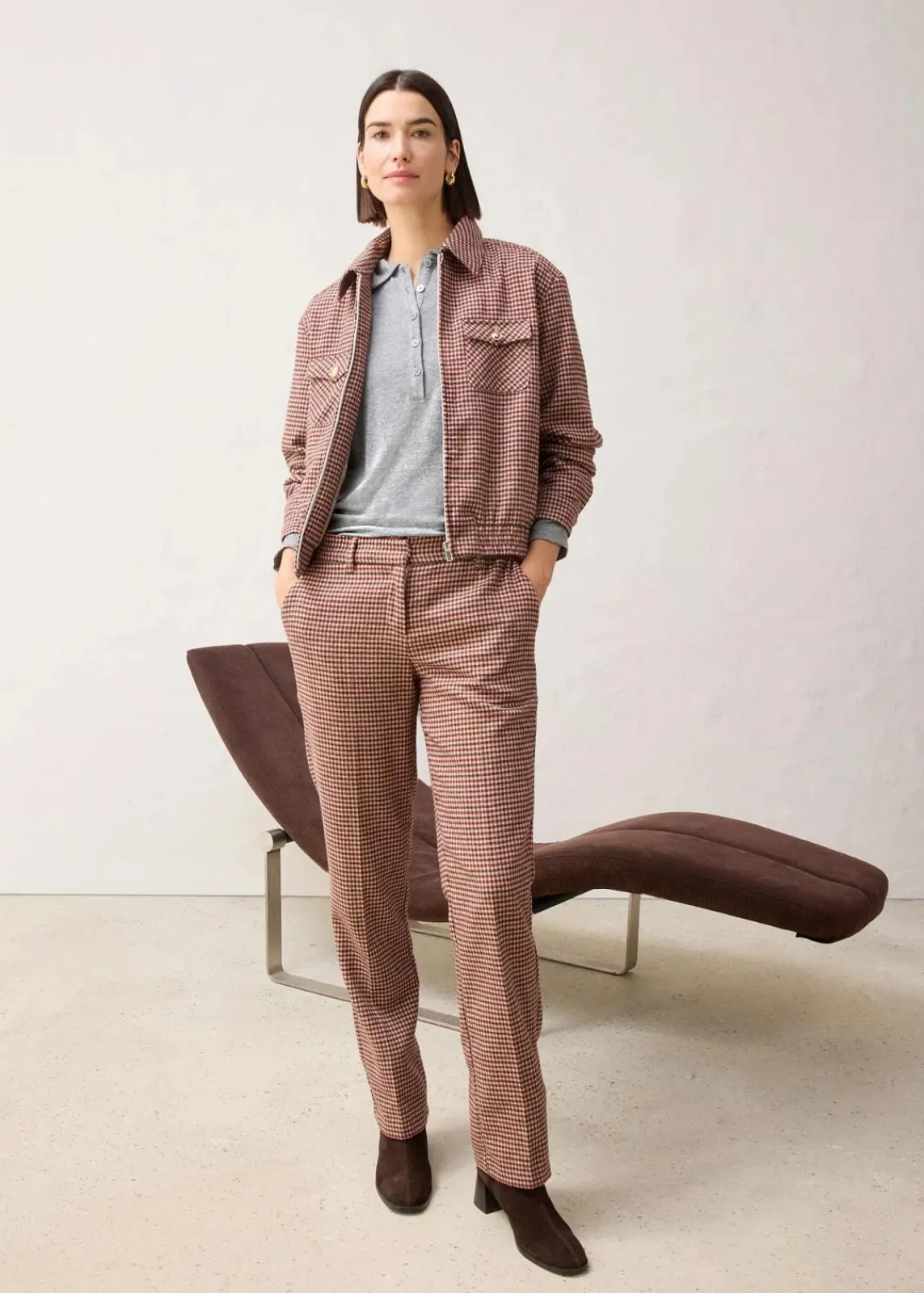 bonprix Shirts & Tops^Poloshirt mit Woll-Anteil grau meliert