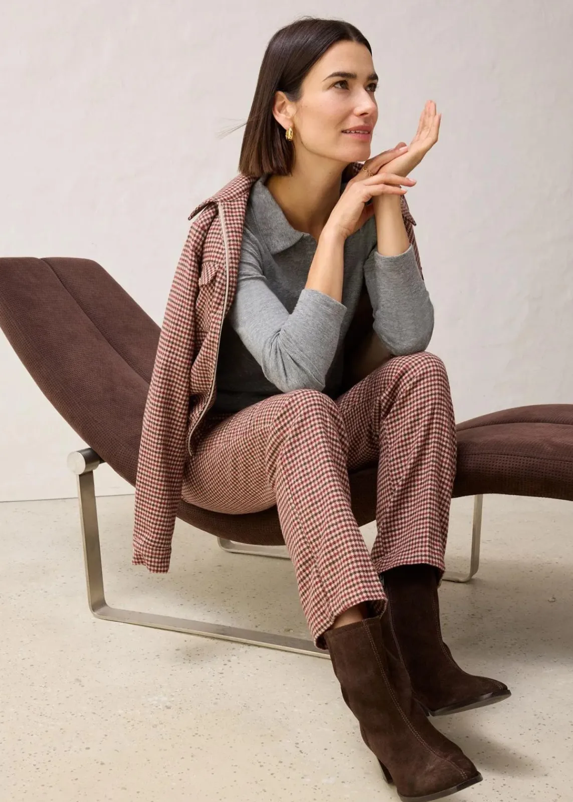 bonprix Shirts & Tops^Poloshirt mit Woll-Anteil grau meliert