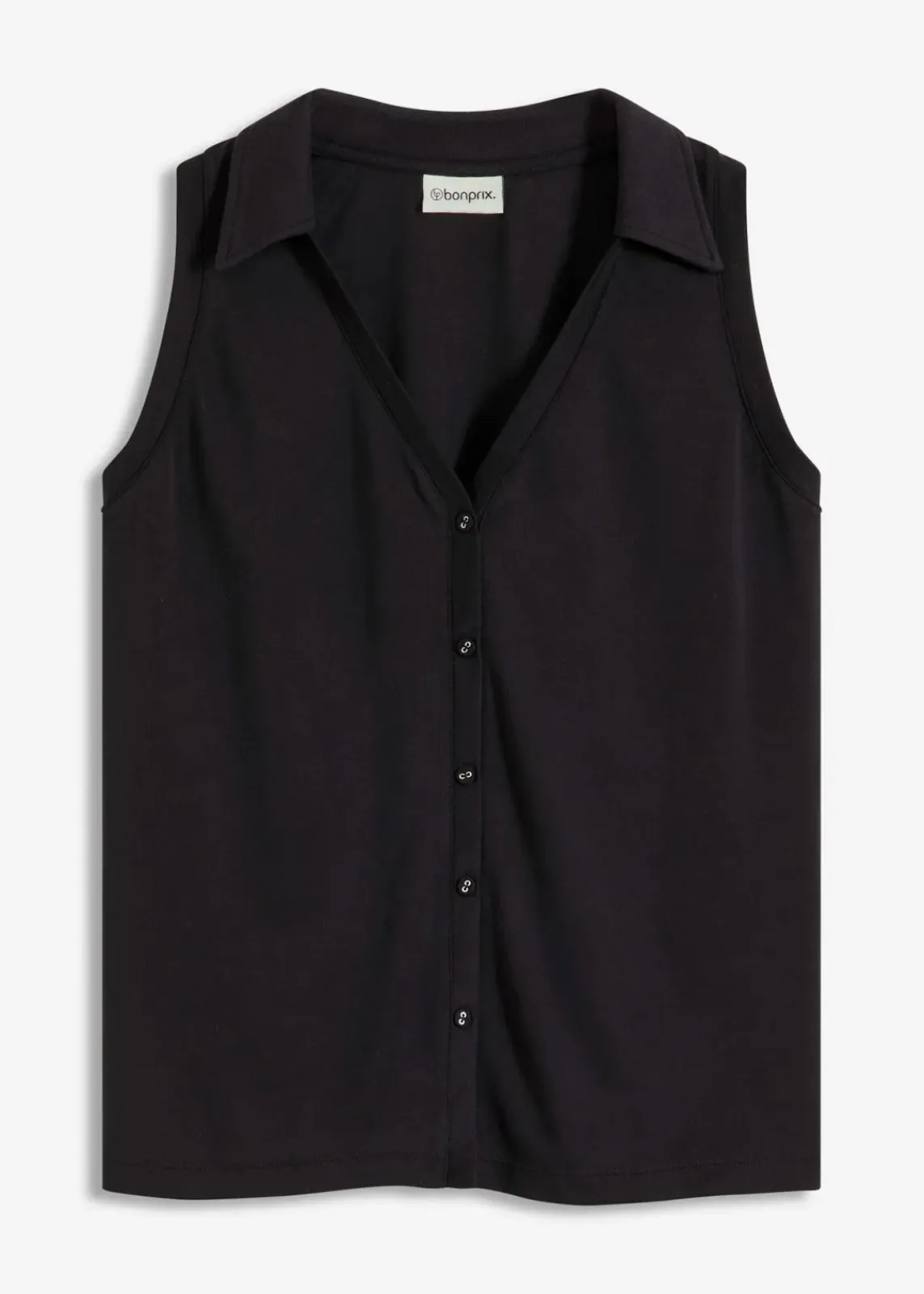 bonprix Shirts & Tops^Polotop aus Viskose-Piqué schwarz