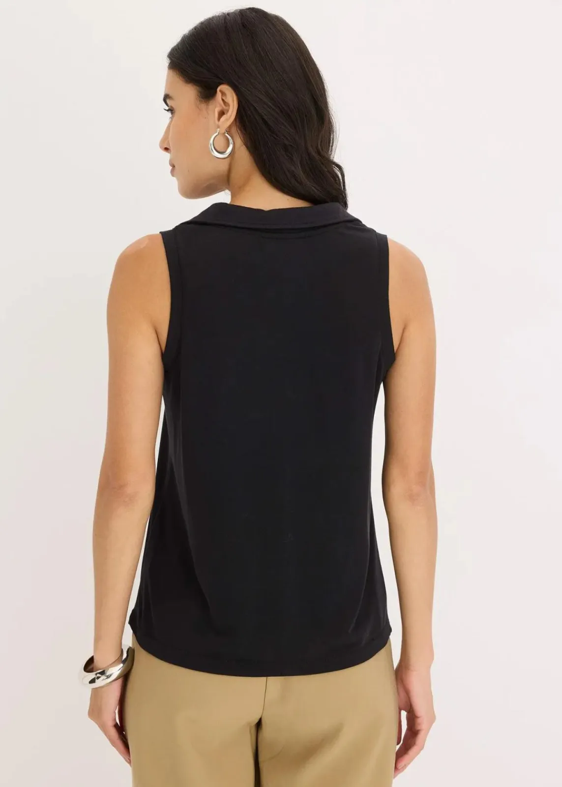 bonprix Shirts & Tops^Polotop aus Viskose-Piqué schwarz