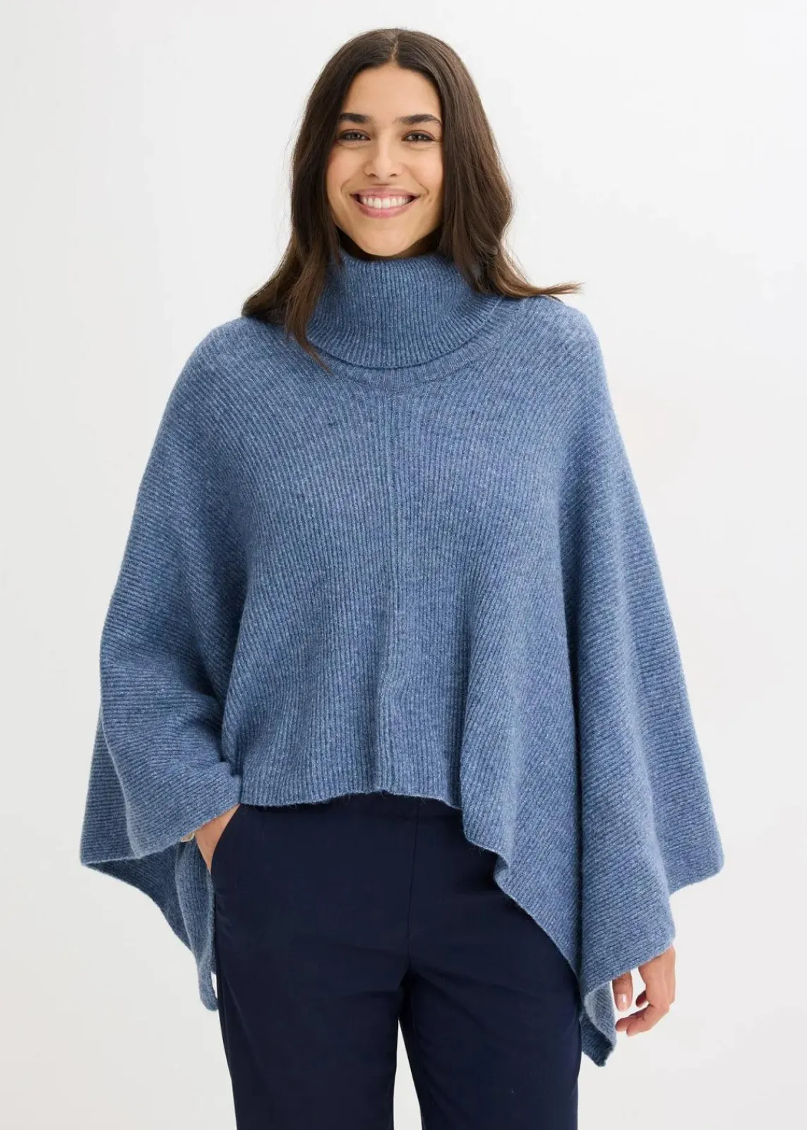 bonprix Ponchos|Schuhe & Accessoires In Spezialgrößen·Tücher & Ponchos^Poncho wellenblau