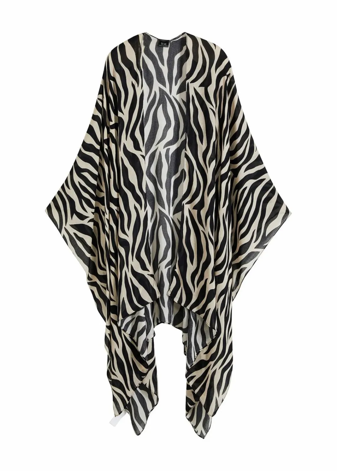 bonprix Ponchos|Schuhe & Accessoires In Spezialgrößen·Tücher & Ponchos^Poncho schwarz/beige zebra bedruckt