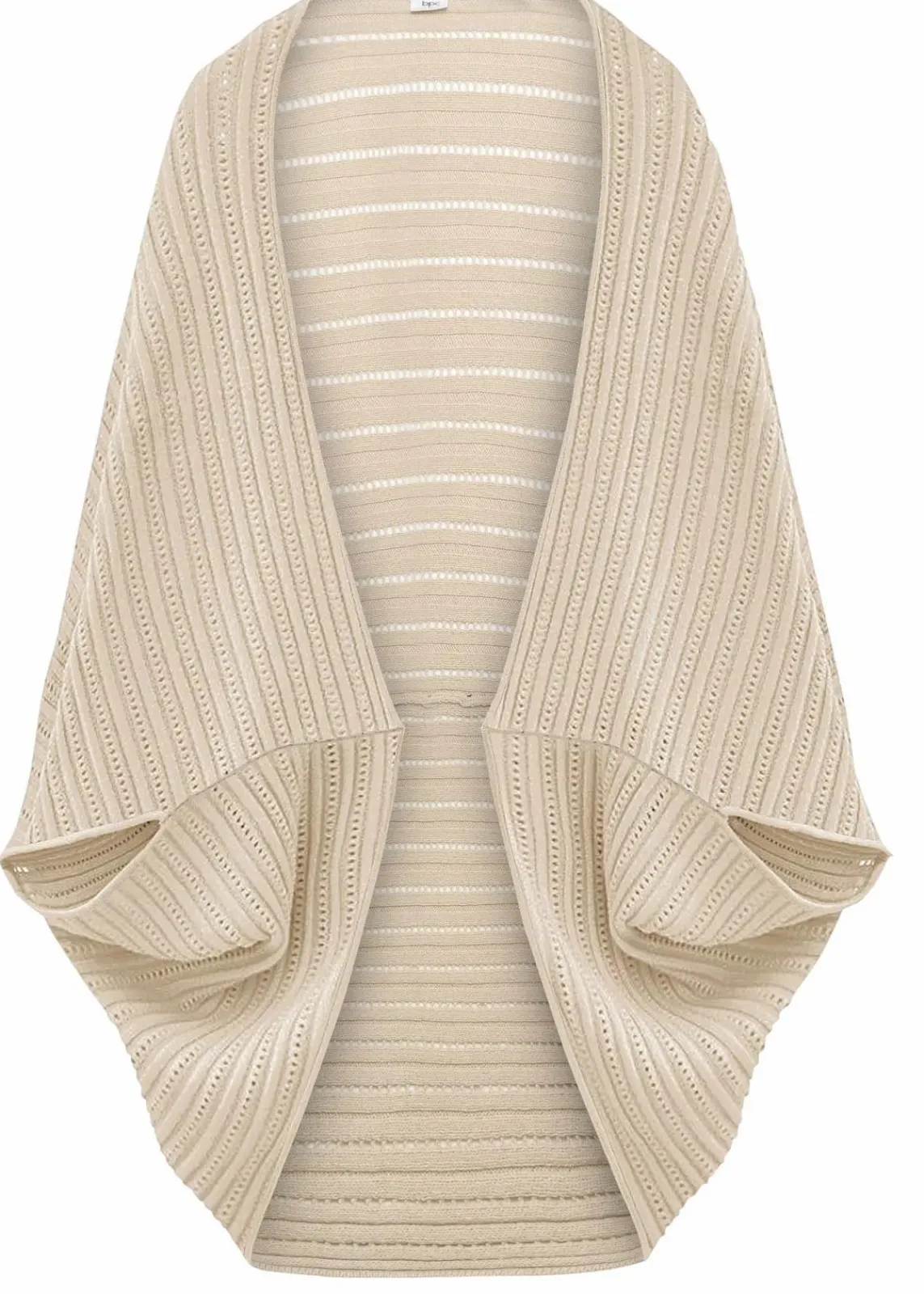 bonprix Ponchos|Schuhe & Accessoires In Spezialgrößen·Tücher & Ponchos^Poncho aus Feinstrick kieselbeige