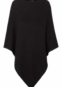 bonprix Ponchos|Schuhe & Accessoires In Spezialgrößen·Tücher & Ponchos^Poncho mit Kaschmiranteil schwarz
