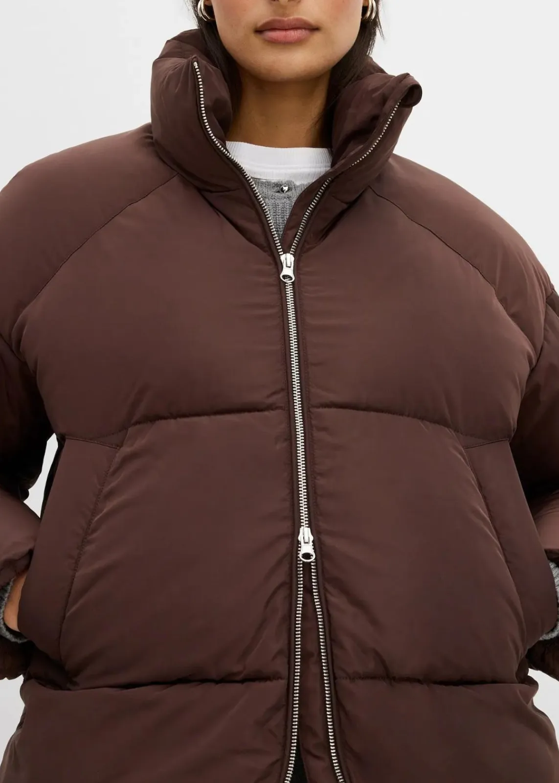 bonprix Jacken & Mäntel|Nachhaltigere Materialien^Puffer-Jacket dunkelbraun
