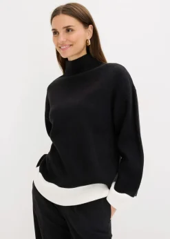 bonprix Bekleidung·Umstandsmode|Strickmode^Pullover schwarz/weiß