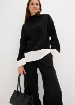 bonprix Bekleidung·Umstandsmode|Strickmode^Pullover schwarz/weiß