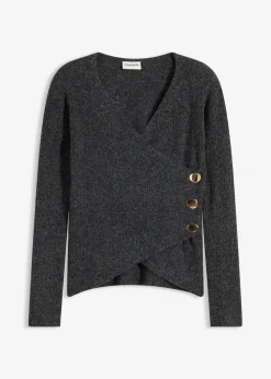 bonprix Bekleidung·Umstandsmode|Strickmode^Pullover anthrazit meliert