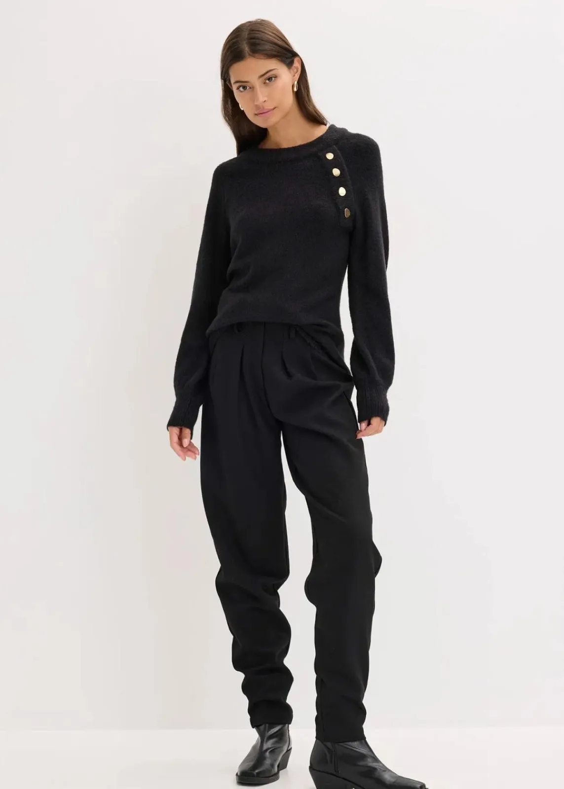 bonprix Strickmode|Pullover & Strickjacken^Pullover schwarz