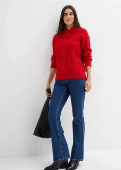 bonprix Pullover & Strickjacken|Strickmode^Pullover salsarot
