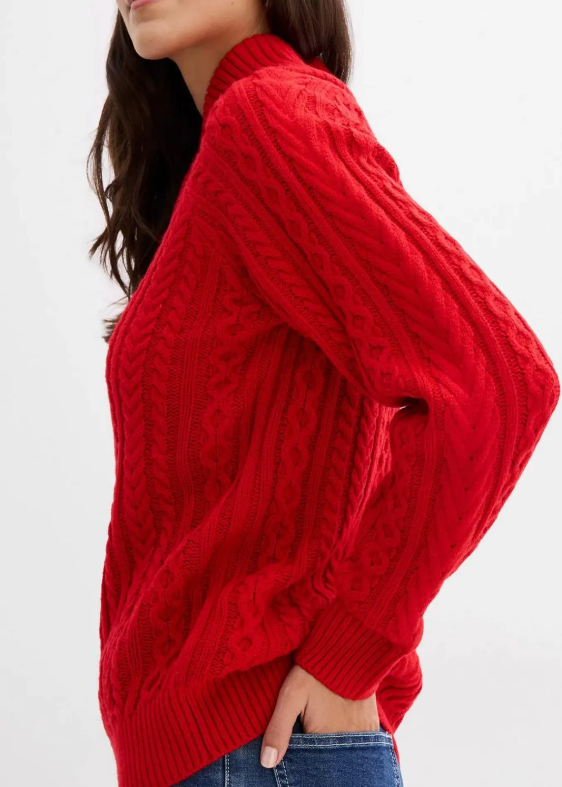 bonprix Pullover & Strickjacken|Strickmode^Pullover salsarot