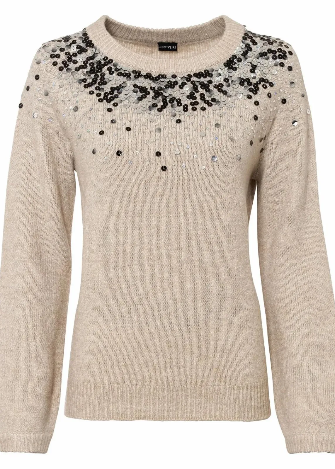 bonprix Bekleidung·Umstandsmode|Strickmode^Pullover beige meliert