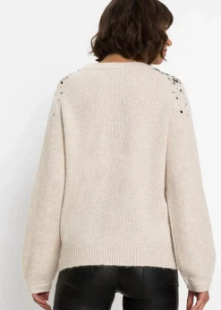 bonprix Bekleidung·Umstandsmode|Strickmode^Pullover beige meliert