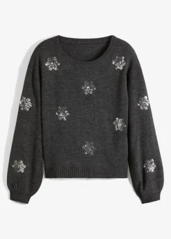 bonprix Pullover & Strickjacken|Strickmode^Pullover anthrazit meliert