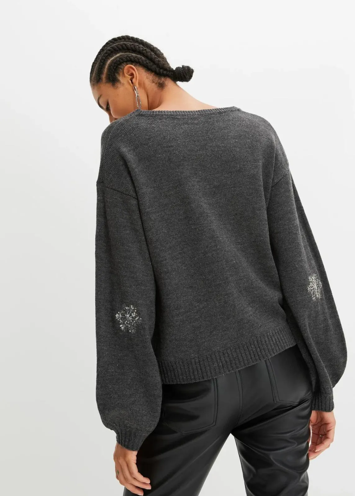 bonprix Pullover & Strickjacken|Strickmode^Pullover anthrazit meliert