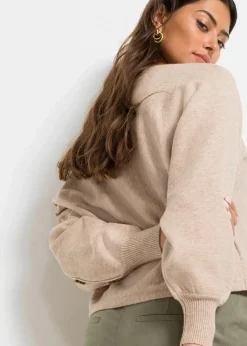 bonprix Bekleidung·Umstandsmode|Strickmode^Pullover mandelbeige meliert