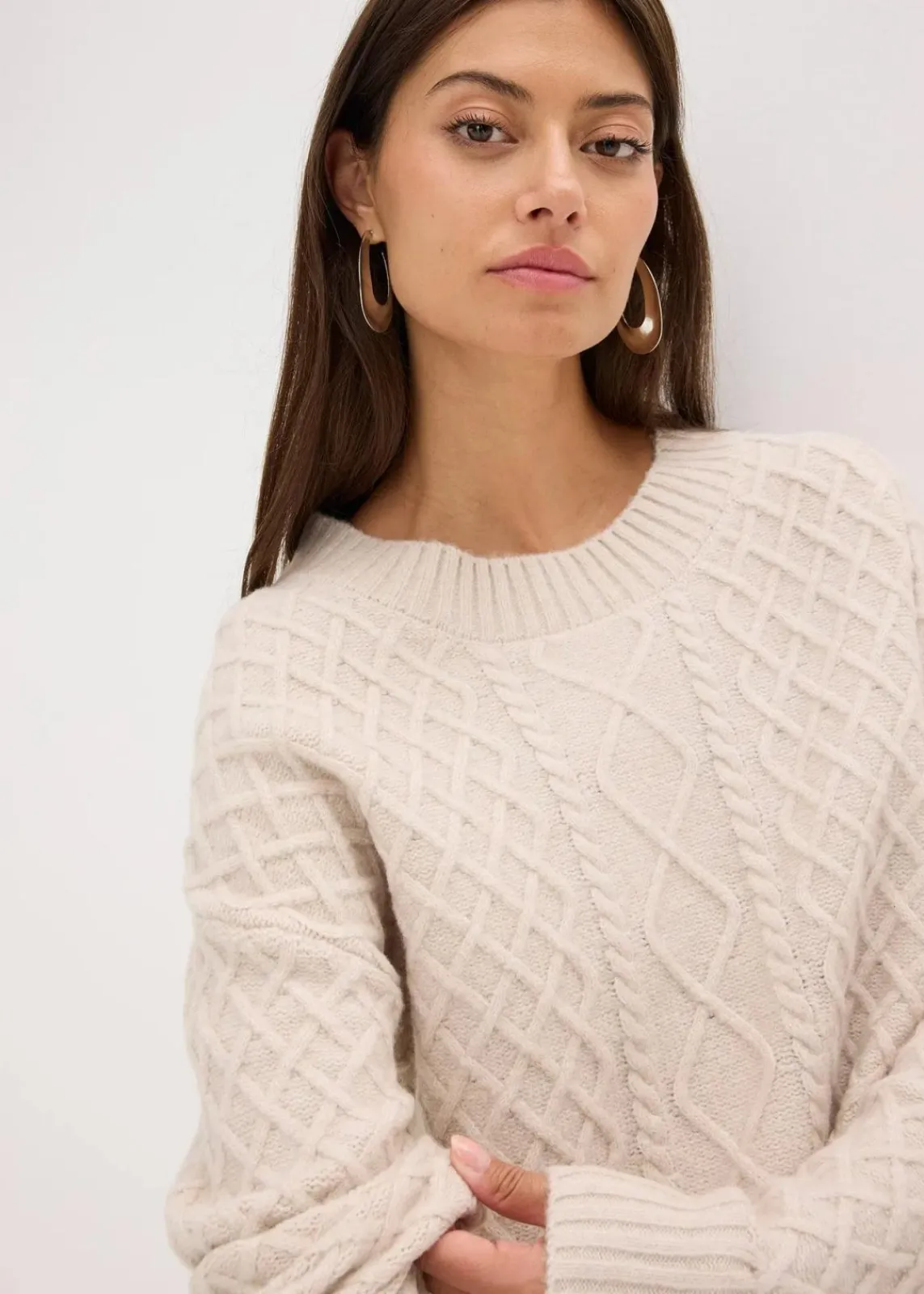 bonprix Bekleidung·Umstandsmode|Strickmode^Pullover beige meliert