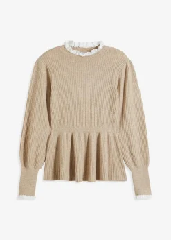 bonprix Bekleidung·Umstandsmode|Bekleidung·Jeans^Pullover beige meliert