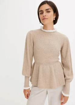 bonprix Bekleidung·Umstandsmode|Bekleidung·Jeans^Pullover beige meliert