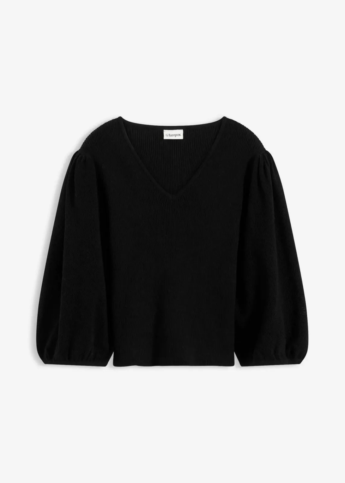 bonprix Bekleidung·Umstandsmode|Strickmode^Pullover aus Baumwolle schwarz