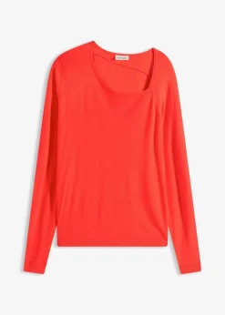 bonprix Pullover & Strickjacken|Strickmode^Pullover aus fließendem Viskose-Mix rot