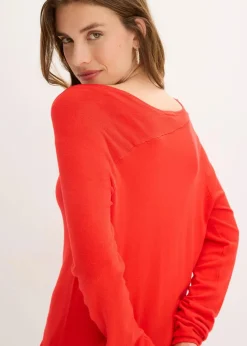 bonprix Pullover & Strickjacken|Strickmode^Pullover aus fließendem Viskose-Mix rot