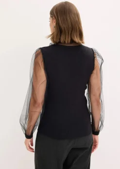 bonprix Bekleidung·Umstandsmode|Bekleidung·Jeans^Pullover aus fließendem Viskose-Mix schwarz