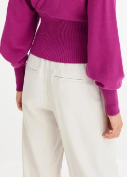 bonprix Bekleidung·Umstandsmode|Strickmode^Pullover aus fließendem Viskose-Mix beere
