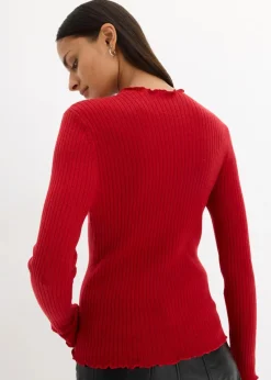 bonprix Pullover & Strickjacken|Bekleidung·Jeans^Pullover aus superfeiner Merinowolle chillirot