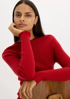 bonprix Pullover & Strickjacken|Bekleidung·Jeans^Pullover aus superfeiner Merinowolle chillirot
