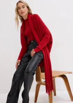 bonprix Pullover & Strickjacken|Bekleidung·Jeans^Pullover aus superfeiner Merinowolle chillirot