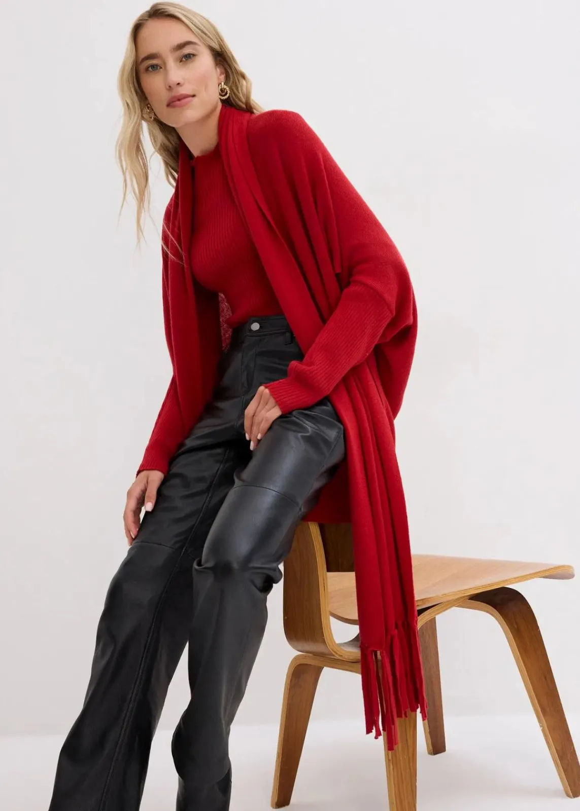 bonprix Pullover & Strickjacken|Bekleidung·Jeans^Pullover aus superfeiner Merinowolle chillirot