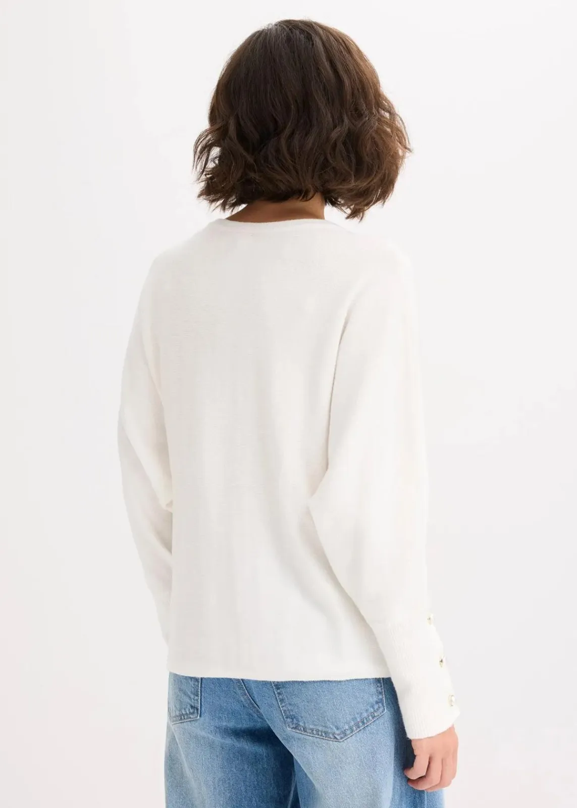 bonprix Strickmode|Pullover & Strickjacken^Pullover aus Viskose-Mix wollweiß
