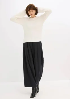 bonprix Bekleidung·Umstandsmode|Pullover & Strickjacken^Pullover in Plüsch-Optik perlweiß