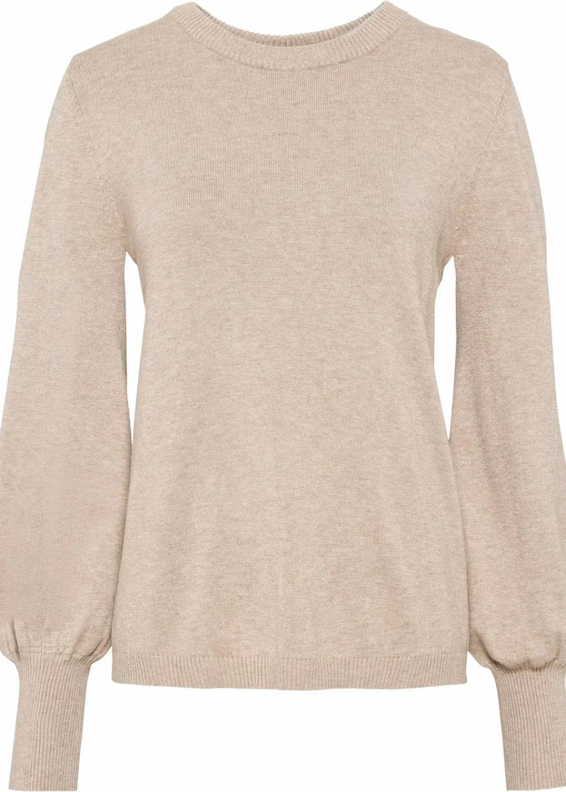 bonprix Bekleidung·Jeans|Pullover & Strickjacken^Pullover mit Ballon-Ärmel beige meliert