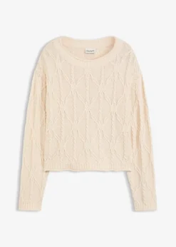 bonprix Bekleidung·Umstandsmode|Bekleidung·Jeans^Pullover mit Baumwollanteil kieselbeige meliert