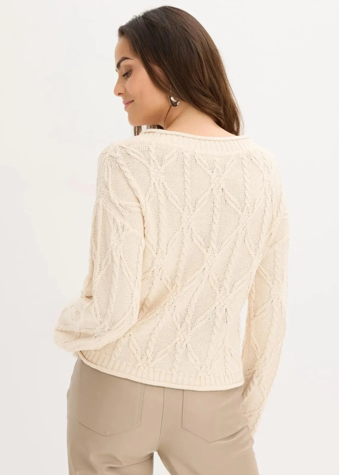 bonprix Bekleidung·Umstandsmode|Bekleidung·Jeans^Pullover mit Baumwollanteil kieselbeige meliert