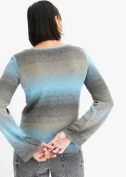 bonprix Bekleidung·Umstandsmode|Bekleidung·Jeans^Pullover mit Farbverlauf alpenblau/hellgrau meliert/grau/rauchgrau/anthrazit