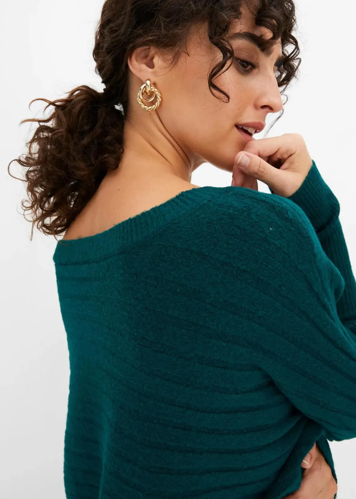 bonprix Bekleidung·Umstandsmode|Bekleidung·Jeans^Pullover mit Fledermausärmeln waldgrün