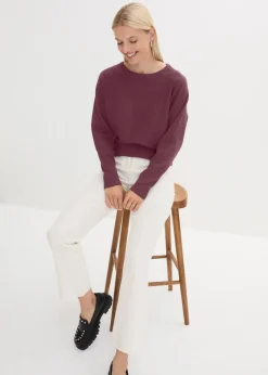 bonprix Strickmode|Pullover & Strickjacken^Pullover mit Fledermausärmeln weinrot