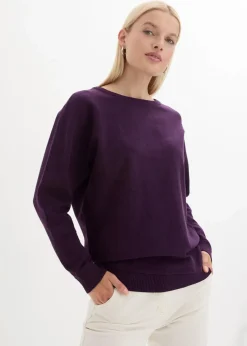 bonprix Bekleidung·Jeans|Pullover & Strickjacken^Pullover mit Fledermausärmeln dunkellila