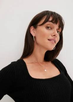 bonprix Pullover & Strickjacken|Strickmode^Pullover mit Karree-Ausschnitt schwarz