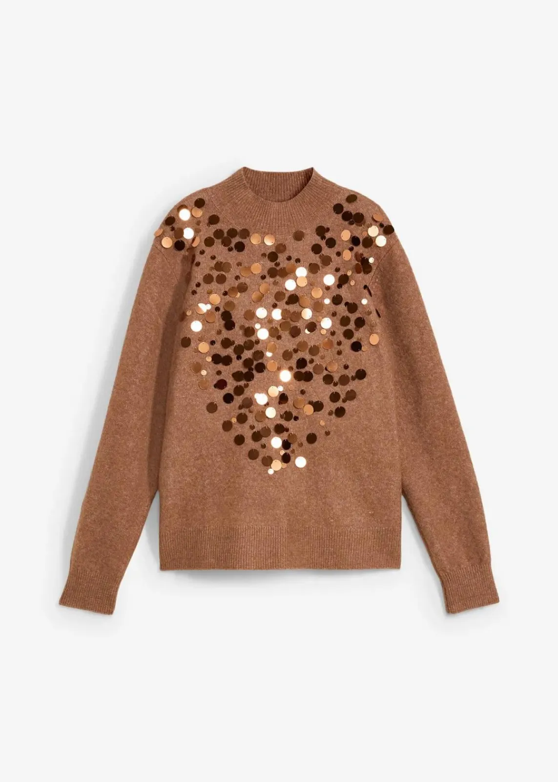 bonprix Nachhaltigere Materialien|Pullover & Strickjacken^Pullover mit Pailetten maronenbraun