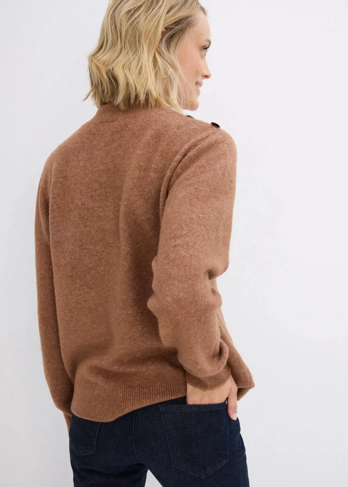 bonprix Nachhaltigere Materialien|Pullover & Strickjacken^Pullover mit Pailetten maronenbraun