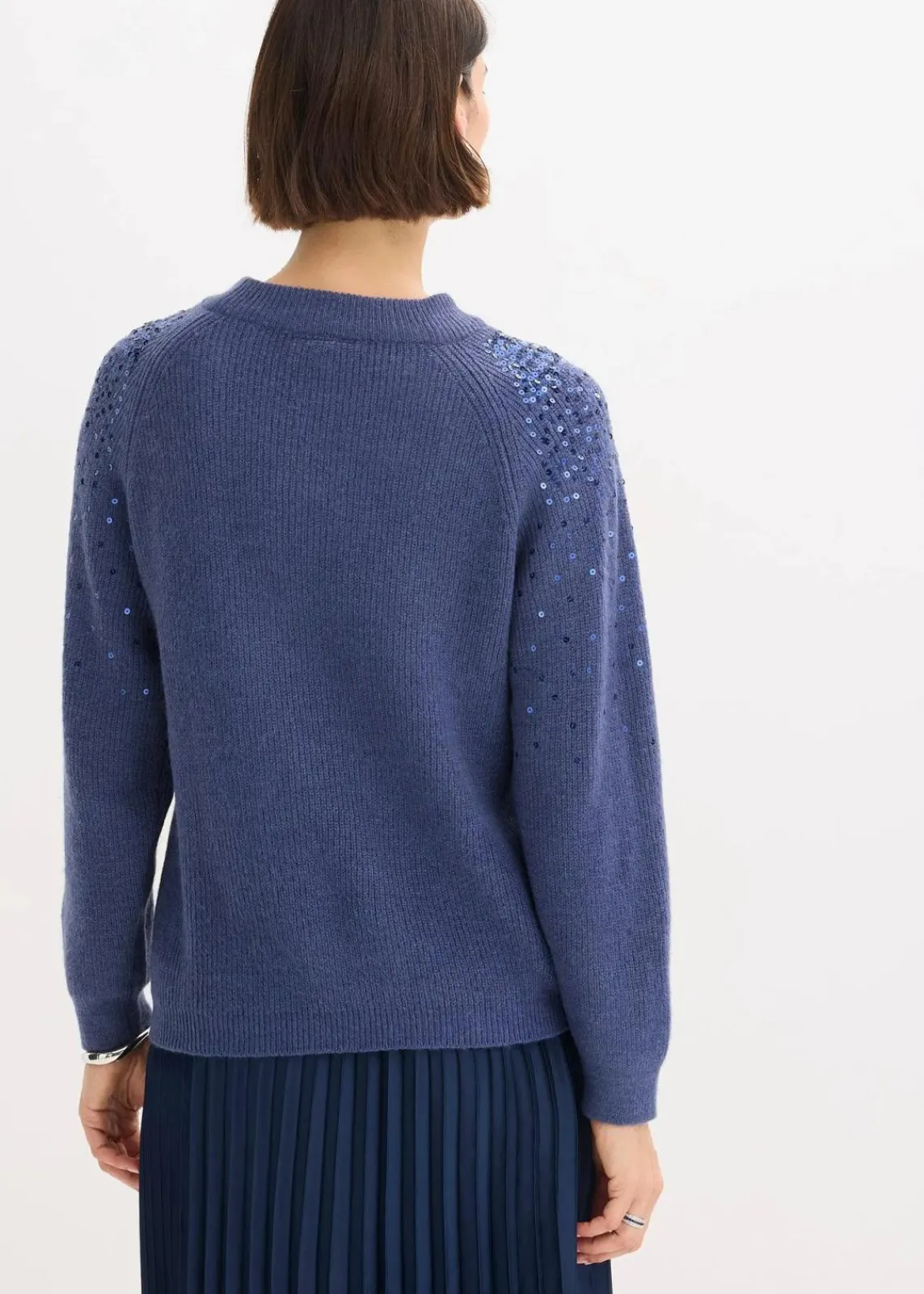 bonprix Bekleidung·Umstandsmode|Strickmode^Pullover mit Pailletten indigo