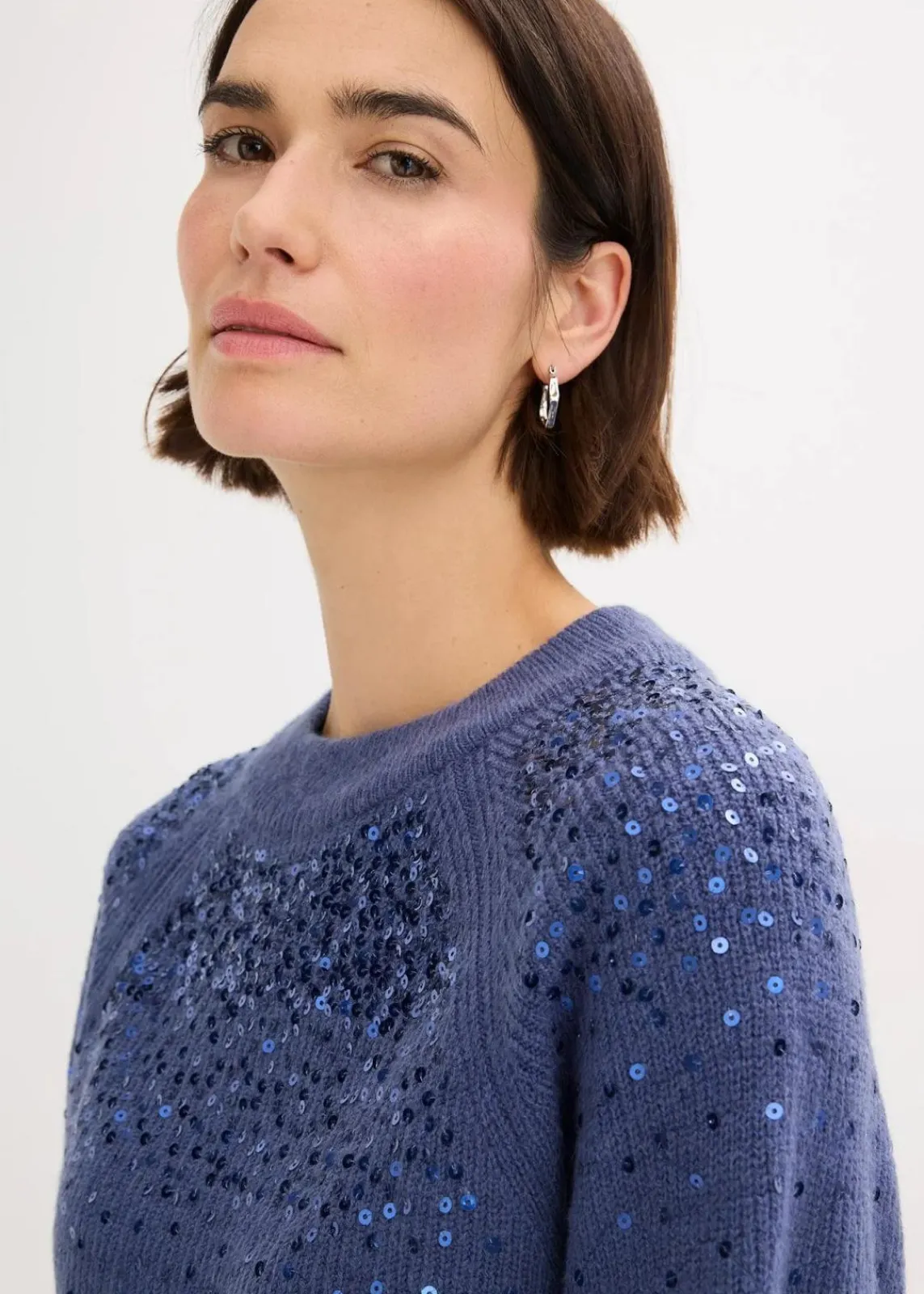 bonprix Bekleidung·Umstandsmode|Strickmode^Pullover mit Pailletten indigo