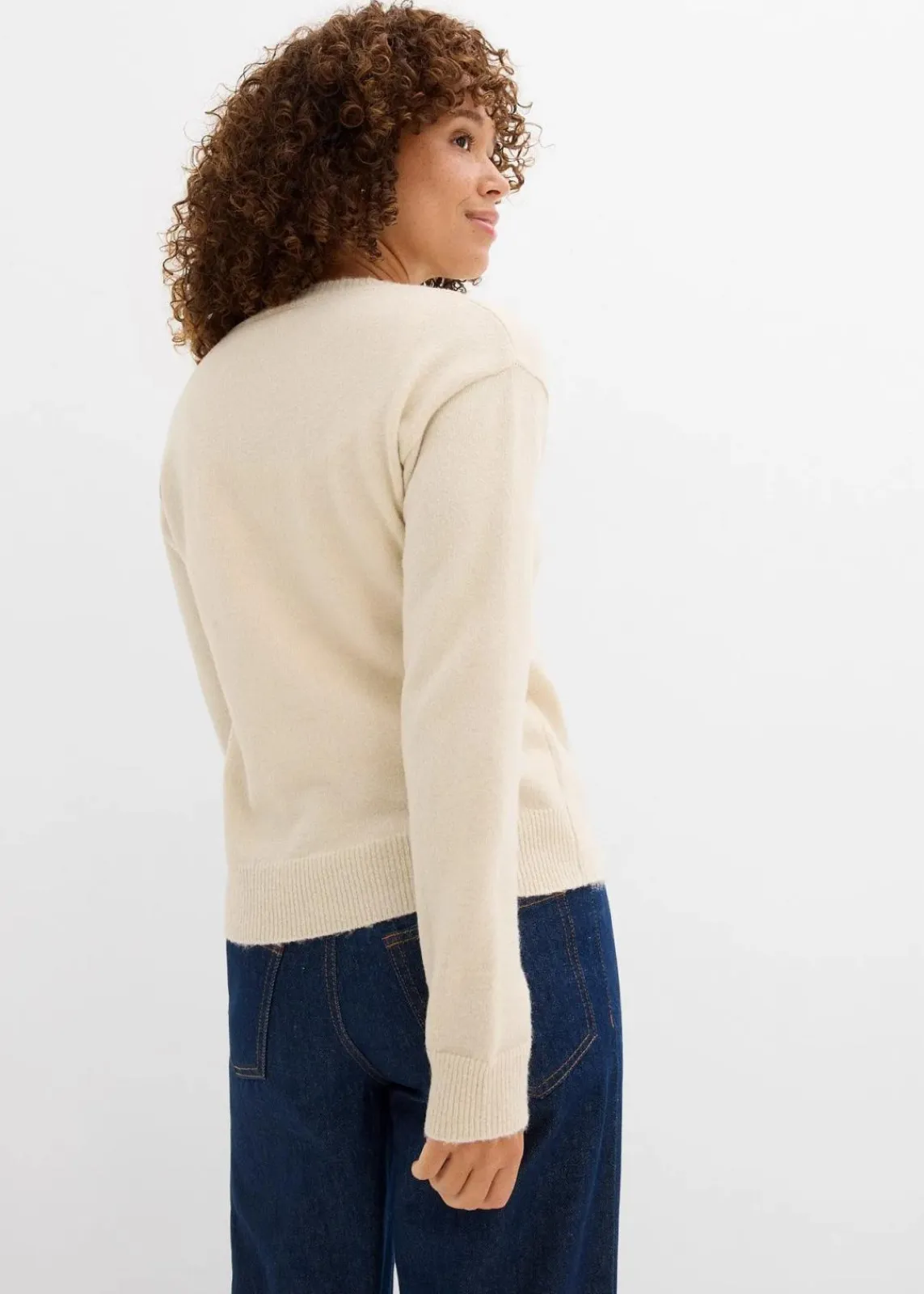 bonprix Bekleidung·Umstandsmode|Bekleidung·Jeans^Pullover mit Schleifen hellsand meliert