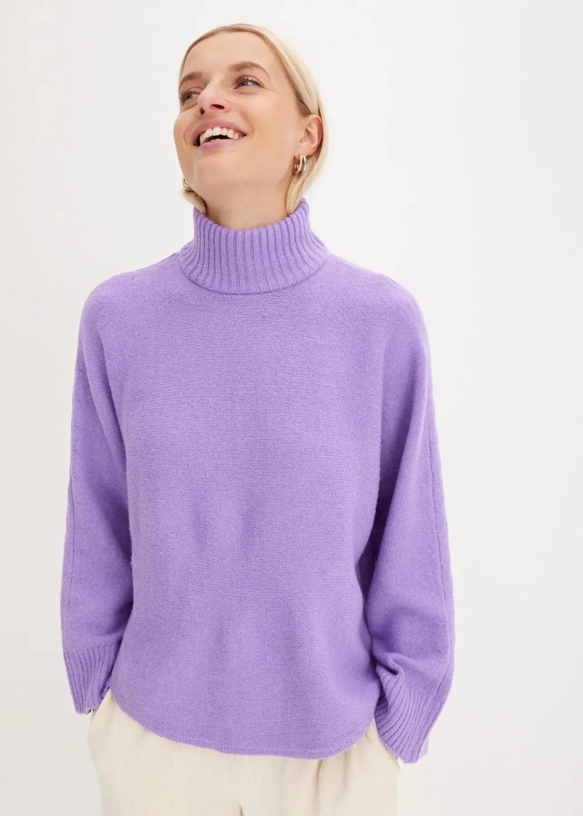 bonprix Bekleidung·Umstandsmode|Bekleidung·Jeans^Pullover mit Stehkragen softlila